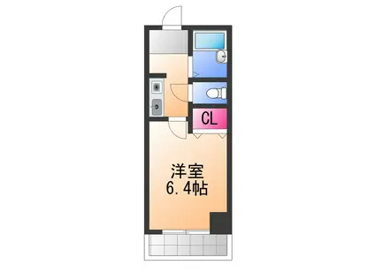 グロース・エレガント岸和田弐番館(1K/4階)の間取り写真