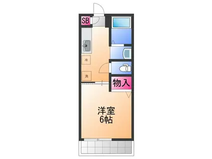 シャーロットタウン(1K/2階)の間取り写真