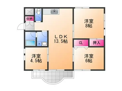 エイチ・ツーオー岸和田(3LDK/3階)の間取り写真