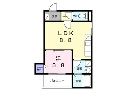 グランハーモニー(1LDK/1階)の間取り写真