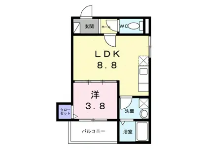 グランハーモニー(1LDK/3階)の間取り写真