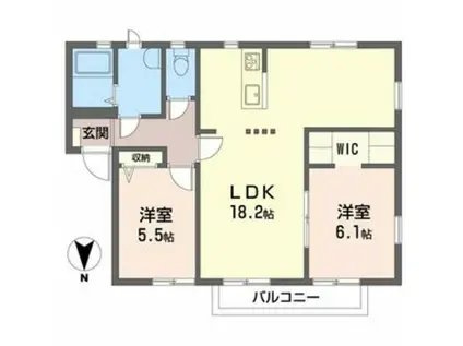 ラフォーレ野出(2LDK/2階)の間取り写真