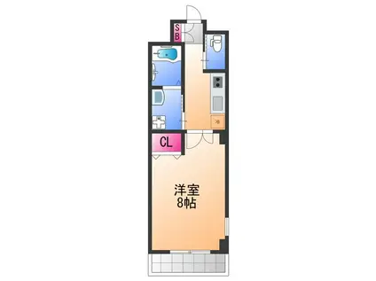 グランディール北勘(1K/5階)の間取り写真