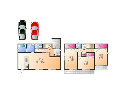 阪和線 長滝駅 徒歩15分 2階建 築1年(3LDK)の間取り写真