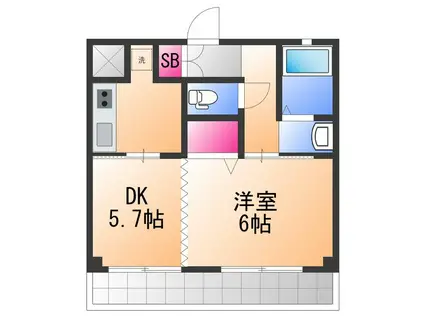 GRECALE松之浜(1DK/1階)の間取り写真