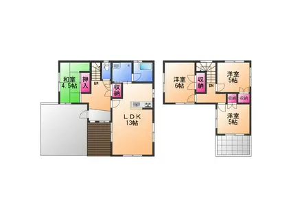 南海電鉄南海本線 箱作駅 徒歩18分 2階建 築30年(4LDK)の間取り写真