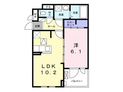 フォレスト光明池(1LDK/1階)の間取り写真
