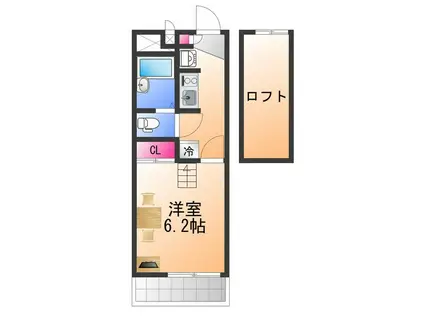 レオパレスファーウッド(1K/1階)の間取り写真