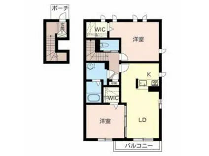 シャーメゾン尾崎(2LDK/2階)の間取り写真