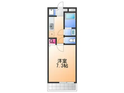 ラ・ユーミン松之浜(1K/2階)の間取り写真