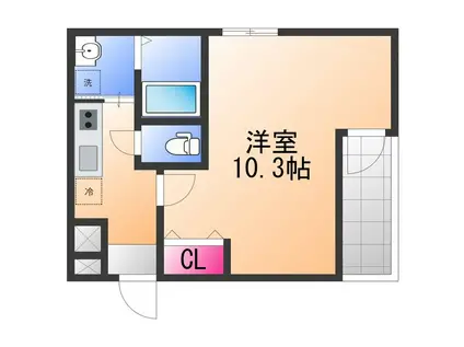 フジパレス百舌鳥駅南1番館(1K/3階)の間取り写真