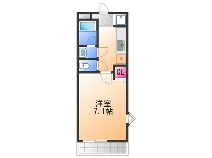 モンターニャアイ(1K/2階)の間取り写真