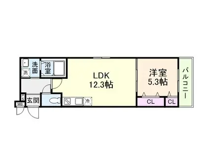 フジパレス御陵通2番館(1LDK/1階)の間取り写真