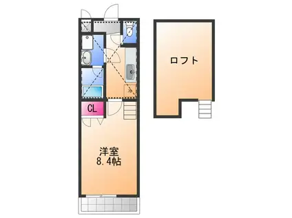 フィオーレ東上野芝(1K/2階)の間取り写真