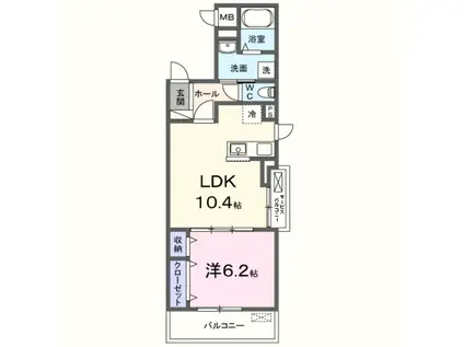 エタン・ロッシ(1LDK/2階)の間取り写真