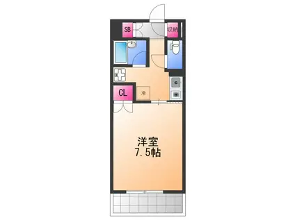 セジュールりんくう(1K/5階)の間取り写真