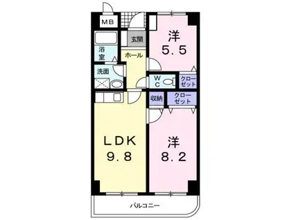 グラディート(2LDK/1階)の間取り写真