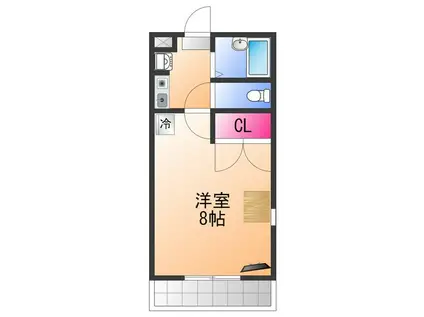 レオパレスクミ(1K/1階)の間取り写真