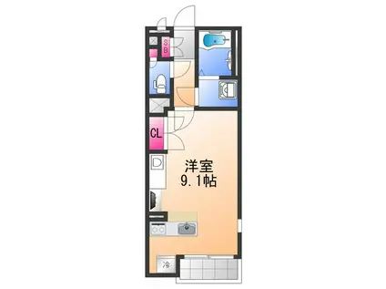 ミランダサウス VIEWⅡ(ワンルーム/1階)の間取り写真