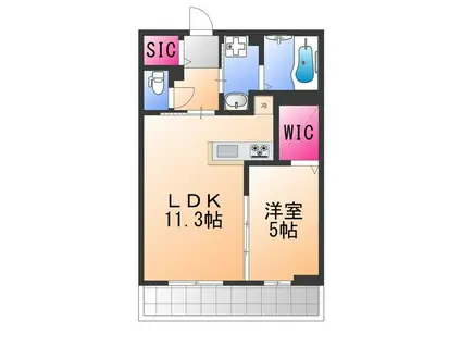 LA ESPERANZA(1LDK/1階)の間取り写真