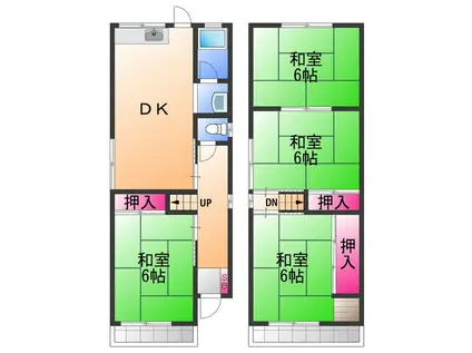 南海電鉄南海本線 北助松駅 徒歩12分 2階建 築48年(4DK)の間取り写真