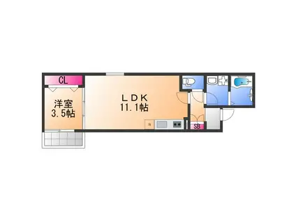 FSTYLE浜寺石津町西1号館(1LDK/1階)の間取り写真