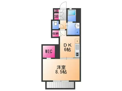 ホワイトハウス(1DK/1階)の間取り写真