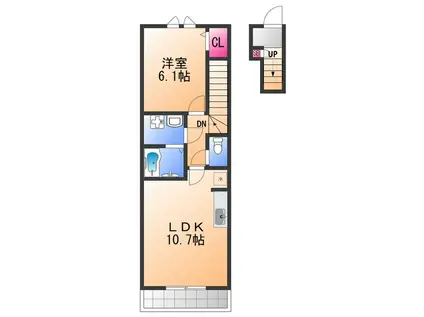 サンコート葵(1LDK/1階)の間取り写真