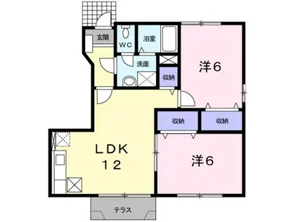 Gポルックス(2LDK/1階)の間取り写真