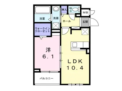 フォンターナ大町Ⅱ号館(1LDK/1階)の間取り写真
