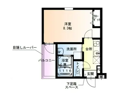 フジパレス西湊1番館(1K/1階)の間取り写真