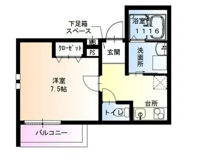フジパレス西湊1番館(1K/3階)の間取り写真
