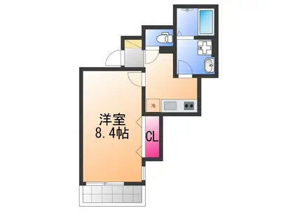 ユウパレス池上町(1K/2階)の間取り写真