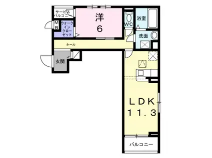 コンパル・りんくう(1LDK/1階)の間取り写真