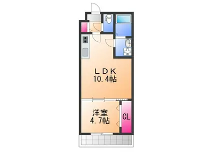 TKアンバーコート浜寺Ⅲ(1LDK/2階)の間取り写真