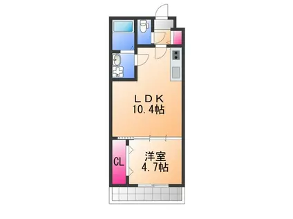 TKアンバーコート浜寺Ⅲ(1LDK/3階)の間取り写真