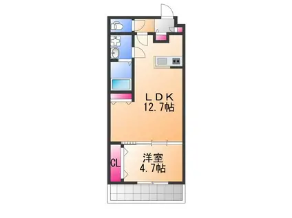 TKアンバーコート浜寺Ⅲ(1LDK/3階)の間取り写真