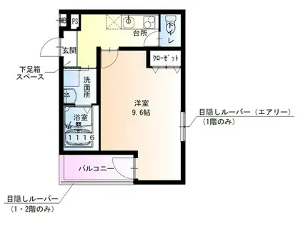 フジパレス湊サウス(1K/1階)の間取り写真