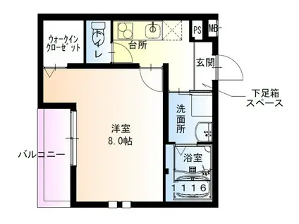 フジパレス湊ノース(1K/3階)の間取り写真