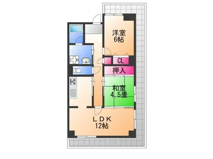 ベリオ高石(2LDK/5階)の間取り写真