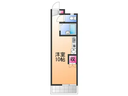 RINON新家(ワンルーム/2階)の間取り写真
