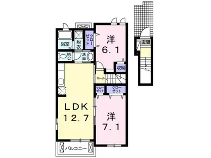 レジデンス根来(2LDK/2階)の間取り写真
