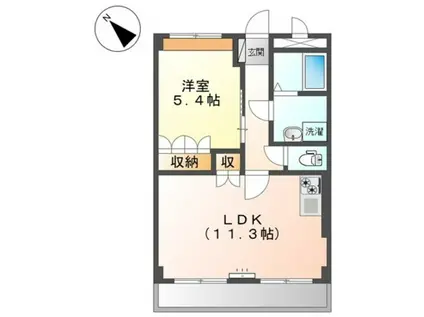 ソレイユ一条院(1LDK/2階)の間取り写真