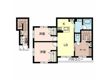 シャーメゾンベルフルール(2LDK/2階)の間取り写真