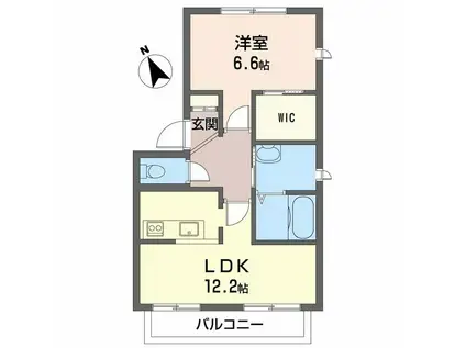 シャーメゾン川本(1LDK/2階)の間取り写真