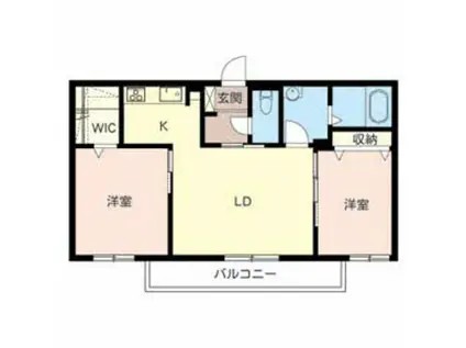 シャーメゾンカーサ(2LDK/2階)の間取り写真