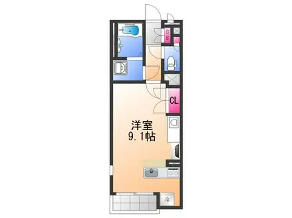 ミランダサウス VIEWⅡ(ワンルーム/2階)の間取り写真