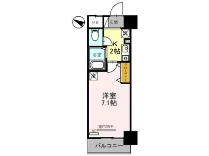 ユニスペースコープイサム(1K/5階)の間取り写真