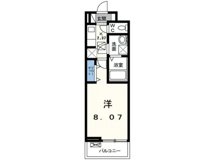 グラン フルーツ(1K/1階)の間取り写真