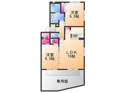 シャーメゾン光明池D棟(2LDK/1階)の間取り写真